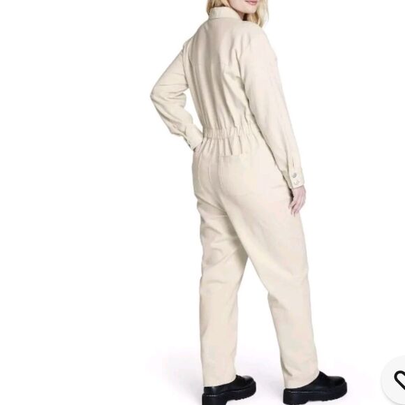 Sandy Liang x Target Cream Long Sleeve 90s Coveralls Jumpsuit Women's size 6 - Picture 2 of 11